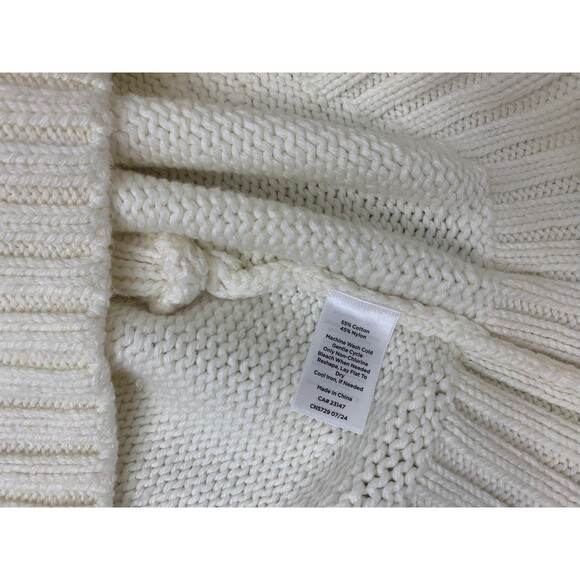Talbots Sweater Vest White Old Money Chunky Cable Knit Capsule Preppy XL - Picture 8 of 13